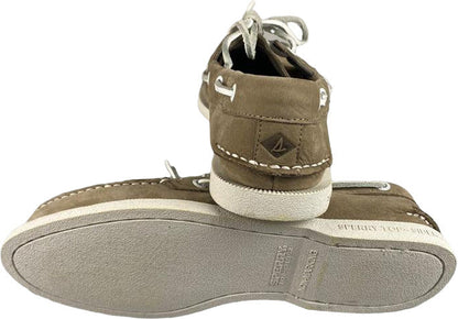Scarpa uomo mocassino Sperry A/O 2-EYE Washable in taupe, modello casual in pelle con lacci, elegante e comoda.