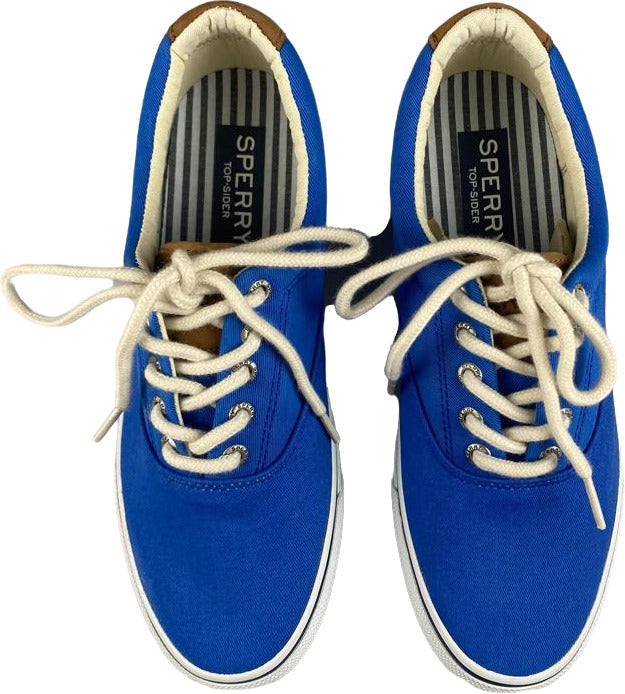 Scarpa uomo Sperry Sneakers Striper LL CVO in blu, sneaker casual con tomaia in tessuto e suola antiscivolo.