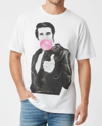 T-Shirt Uomo Let's Bubble Happy Days Bianco - Streetwear Vintage Italiano