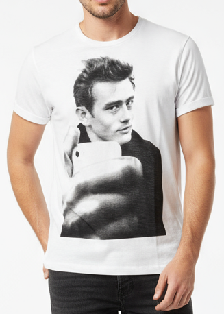 T-Shirt Uomo Let's Bubble Stampa James Dean Bianco - Streetwear Iconico Italiano