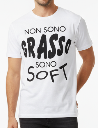 T-Shirt Uomo Let's Bubble Stampa Soft Bianco - Streetwear Italiano Premium