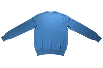 Maglia uomo US POLO ASSN con scollo a V in tessuto azzurro, abbigliamento moda uomo, maglia casual elegante.