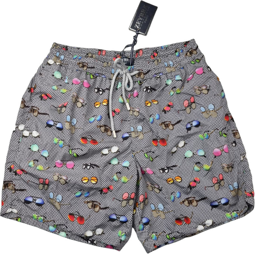 Boxer mare uomo Zeybra Portofino 1962 con fantasia colorata, ideale per mare e piscina, in tessuto leggero e confortevole.